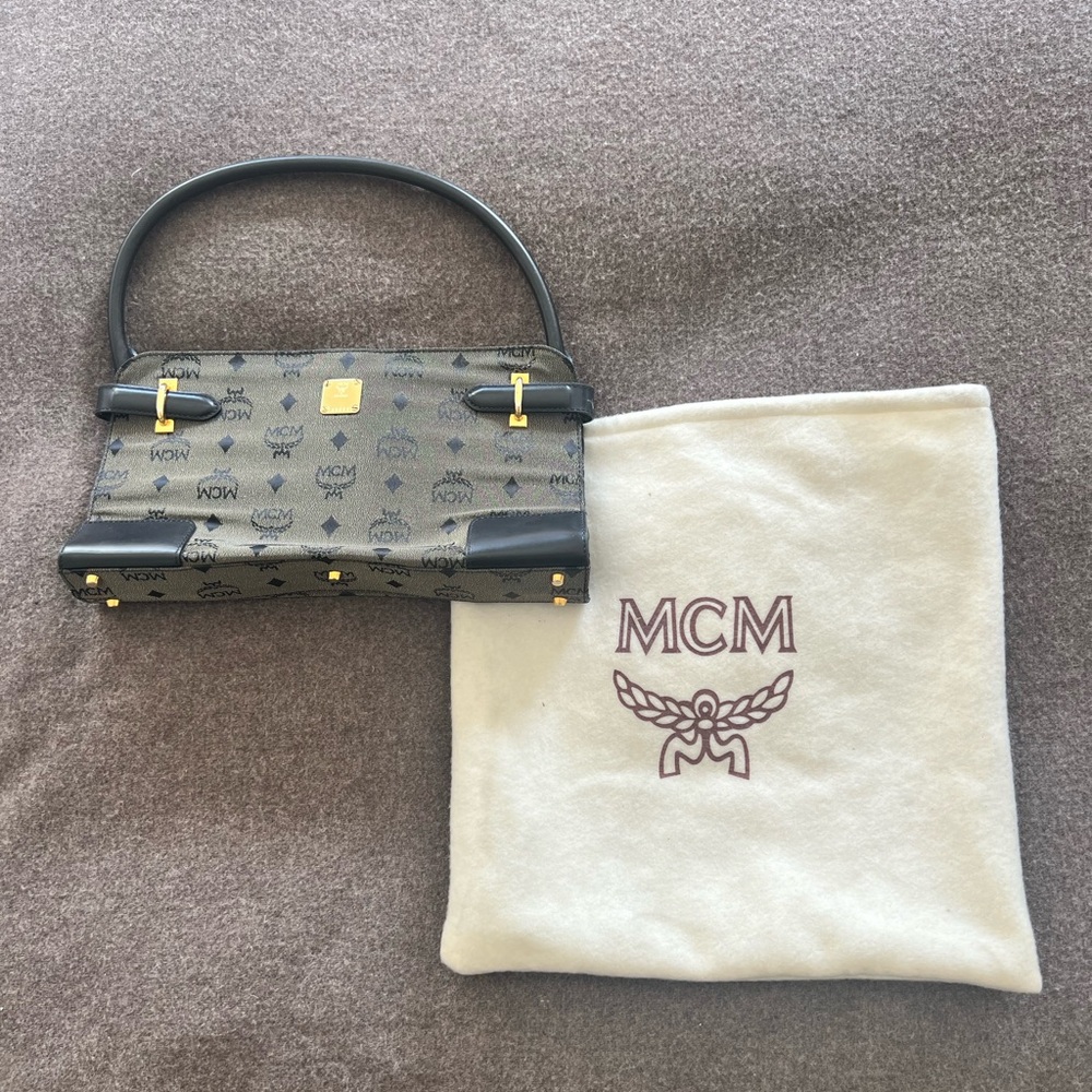 Vintage MCM Black Visetos Pattern Shoulder Bag